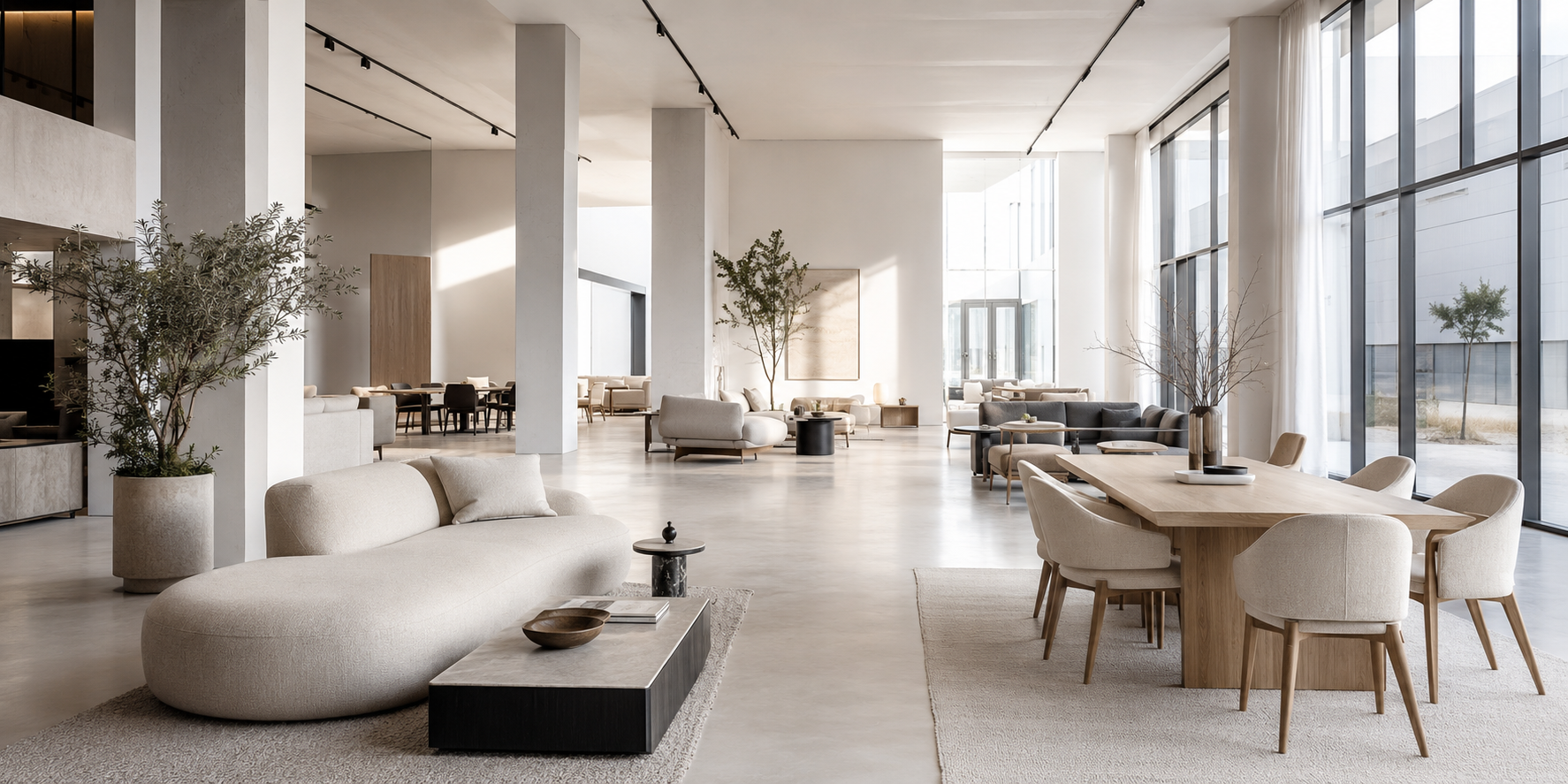 Contemporary furniture showroom interior